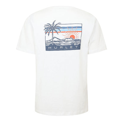 White - Back - Hurley Mens Throwback Back Print T-Shirt