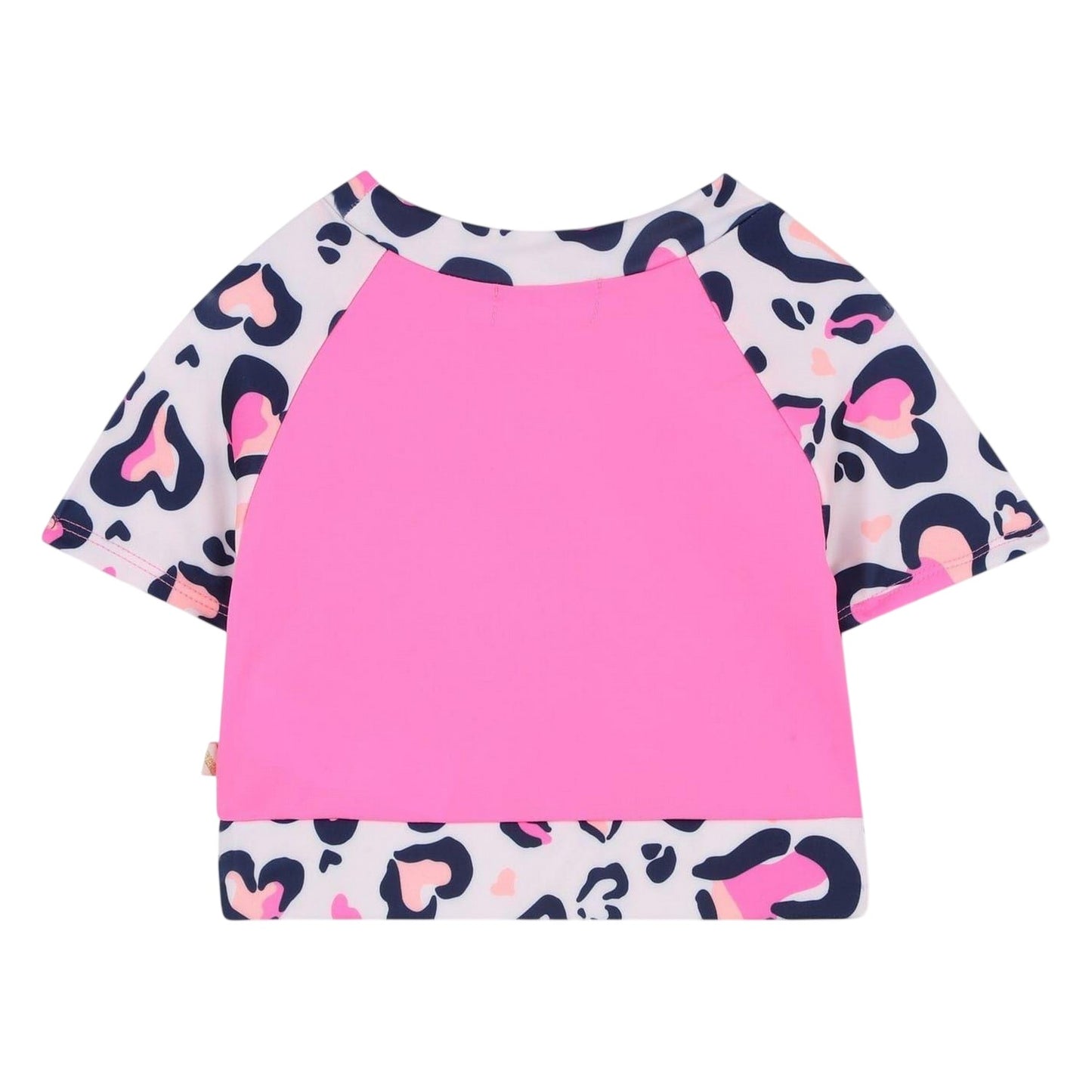 Pink - Back - Billieblush Childrens-Kids Leopard Print Boxy T-Shirt