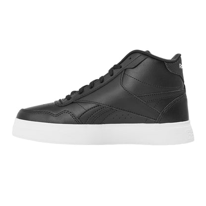 Black-White - Back - Reebok Womens-Ladies Court Advance Mid Cut Trainers
