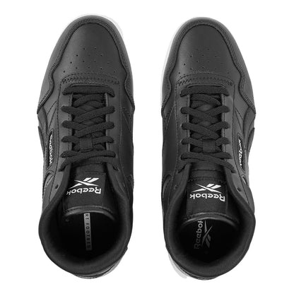 Black-White - Side - Reebok Womens-Ladies Court Advance Mid Cut Trainers