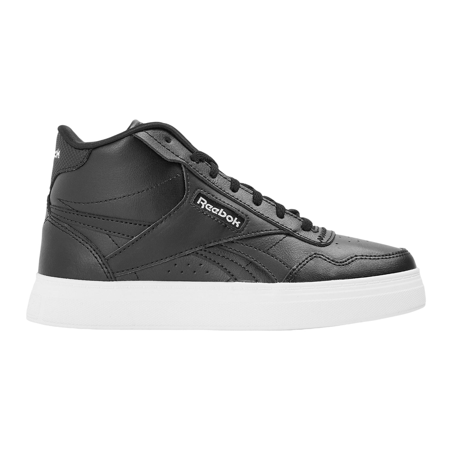 Black-White - Front - Reebok Womens-Ladies Court Advance Mid Cut Trainers