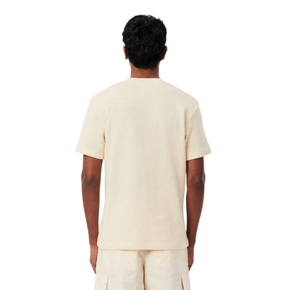 Cream - Back - Lacoste Mens Lacy Woven T-Shirt
