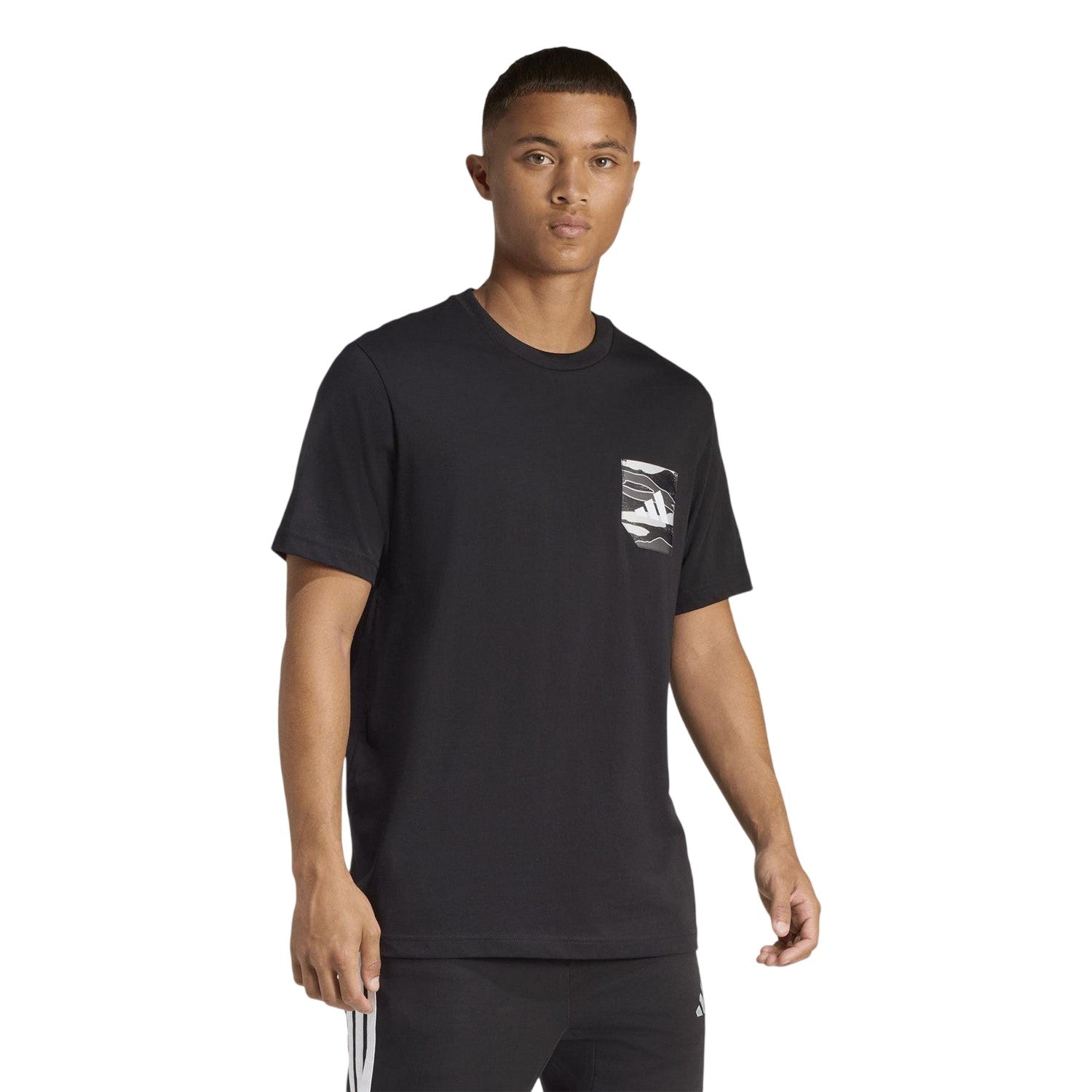 Black - Lifestyle - Adidas Mens Camo Chest Pocket T-Shirt