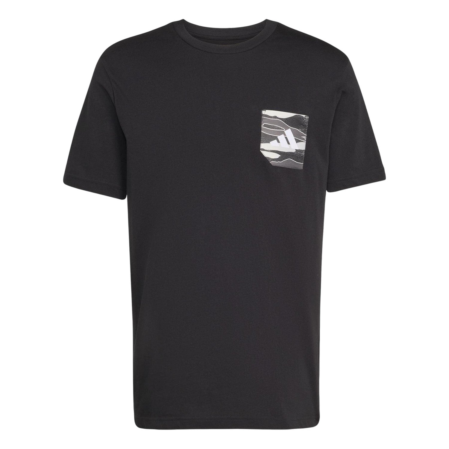 Black - Front - Adidas Mens Camo Chest Pocket T-Shirt