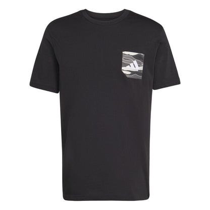 Black - Front - Adidas Mens Camo Chest Pocket T-Shirt