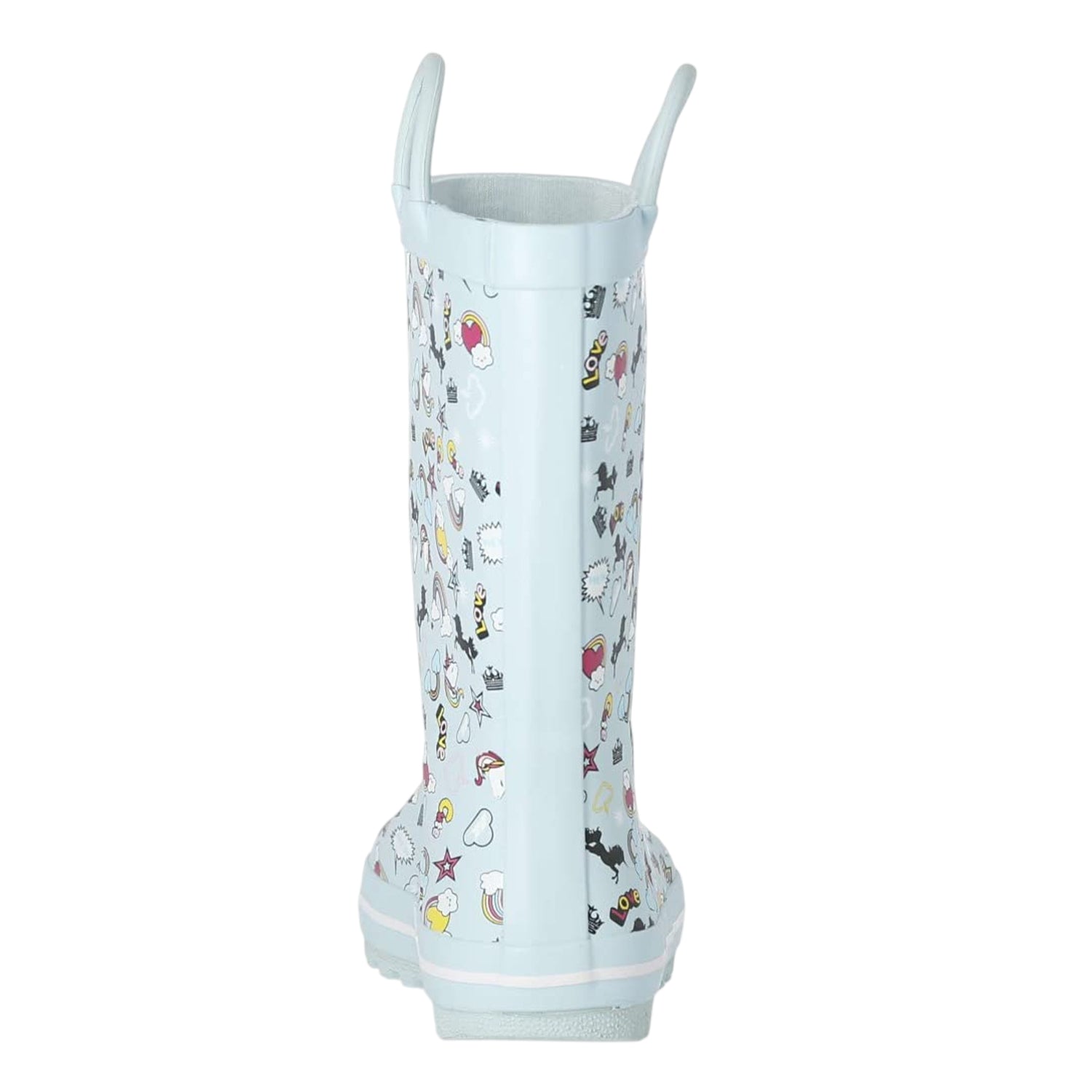 Mint - Back - Trespass Childrens-Kids Starryton Unicorn Wellington Boots