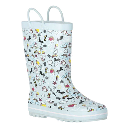Mint - Lifestyle - Trespass Childrens-Kids Starryton Unicorn Wellington Boots
