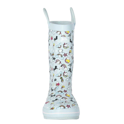 Mint - Pack Shot - Trespass Childrens-Kids Starryton Unicorn Wellington Boots
