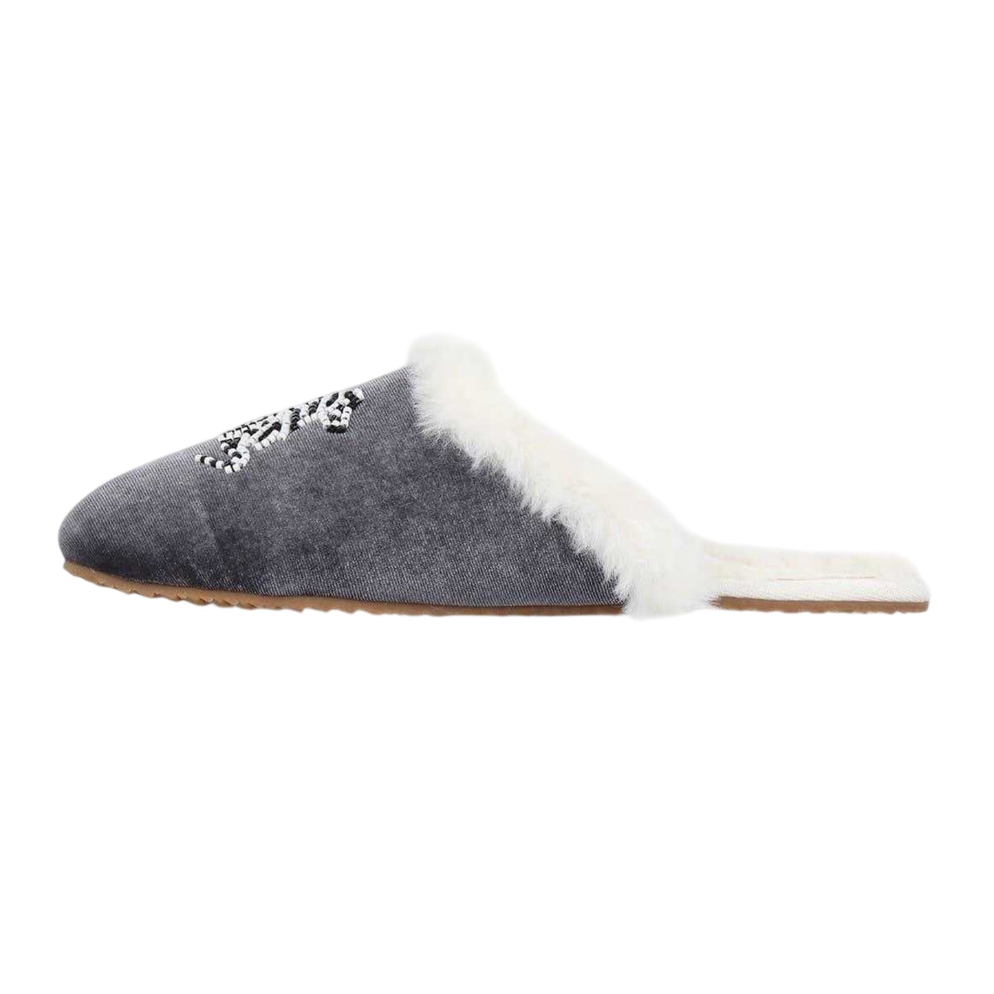 White-Black - Back - Biba Womens-Ladies Beaded Mule Slippers