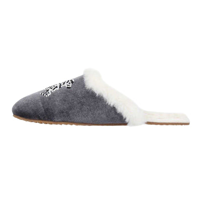 White-Black - Back - Biba Womens-Ladies Beaded Mule Slippers