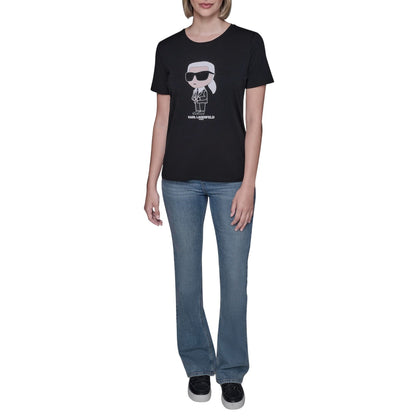 Black - Lifestyle - Karl Lagerfeld Womens-Ladies Paris Graphic Logo T-Shirt