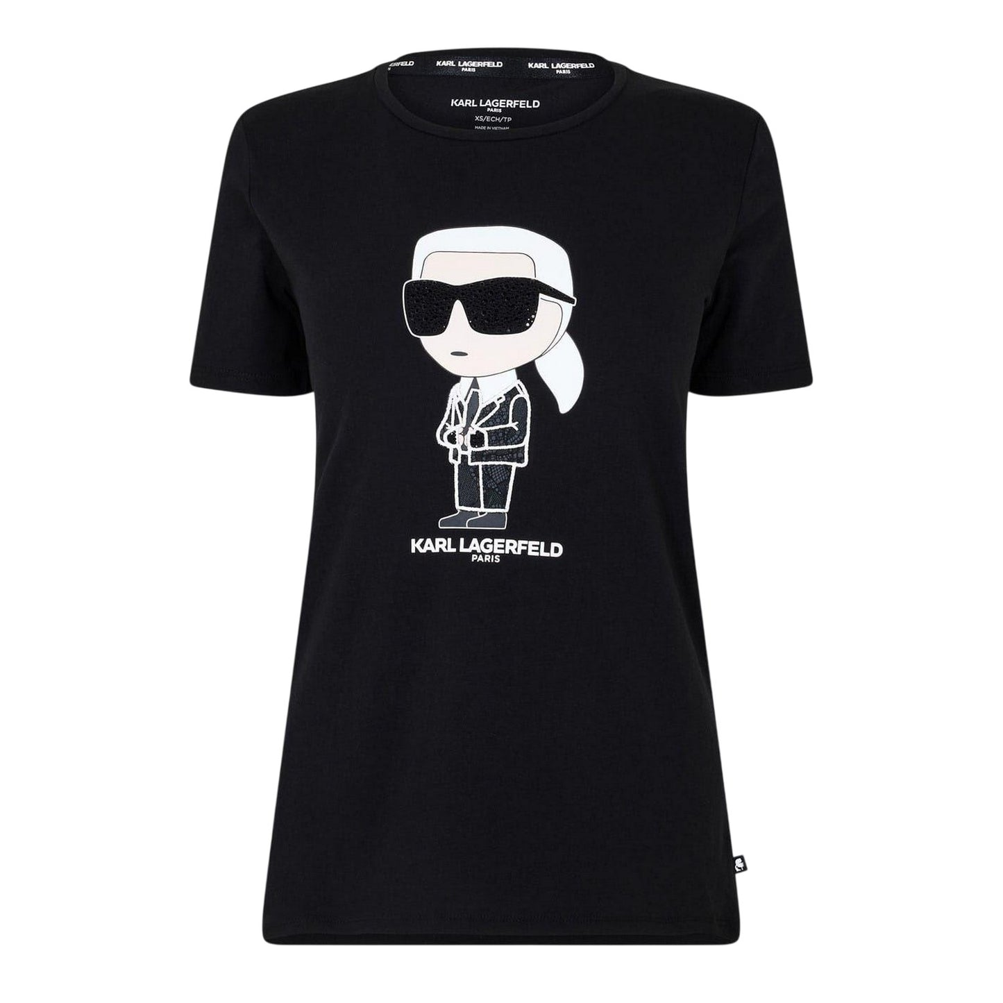 Black - Front - Karl Lagerfeld Womens-Ladies Paris Graphic Logo T-Shirt