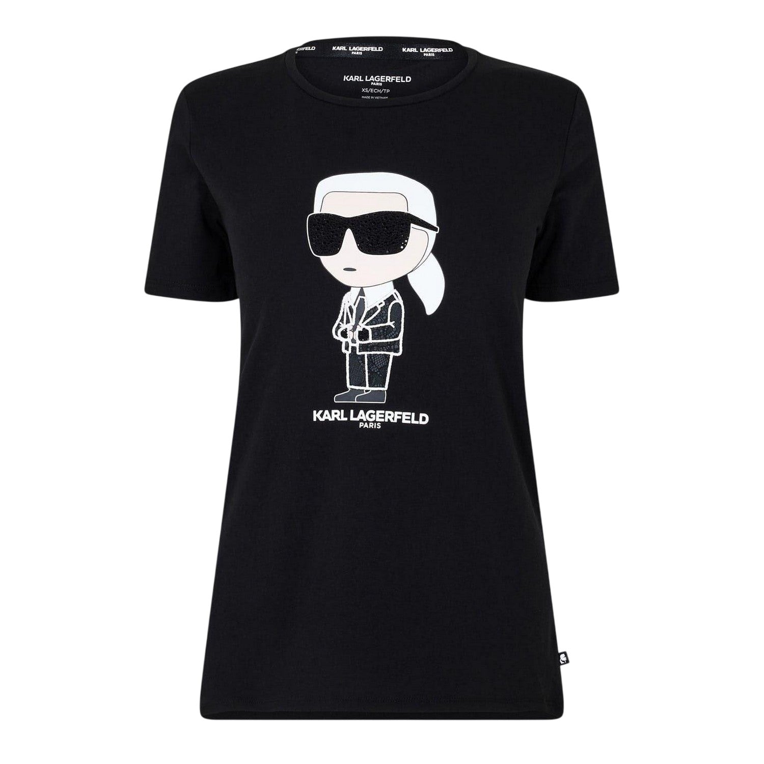 Black - Front - Karl Lagerfeld Womens-Ladies Paris Graphic Logo T-Shirt