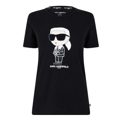 Black - Front - Karl Lagerfeld Womens-Ladies Paris Graphic Logo T-Shirt