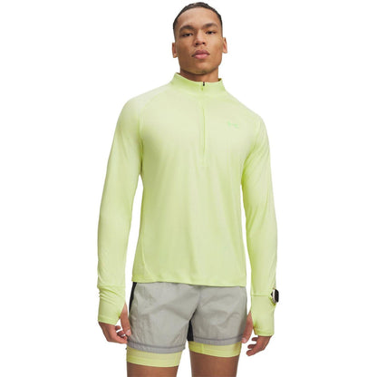 Lime - Front - Under Armour Mens Trail Run Half Zip Top