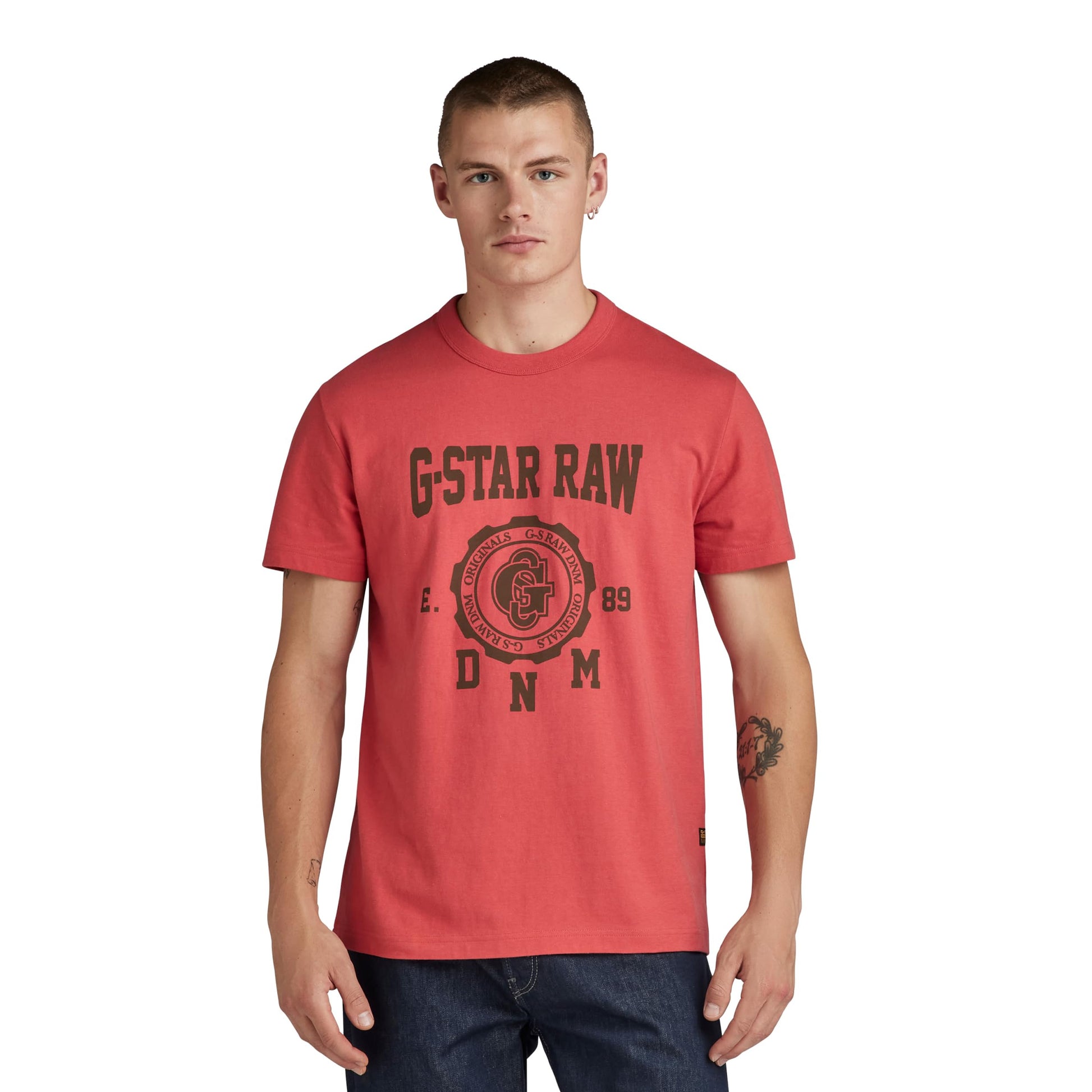Red - Side - G-Star Mens Collegic Regular T-Shirt