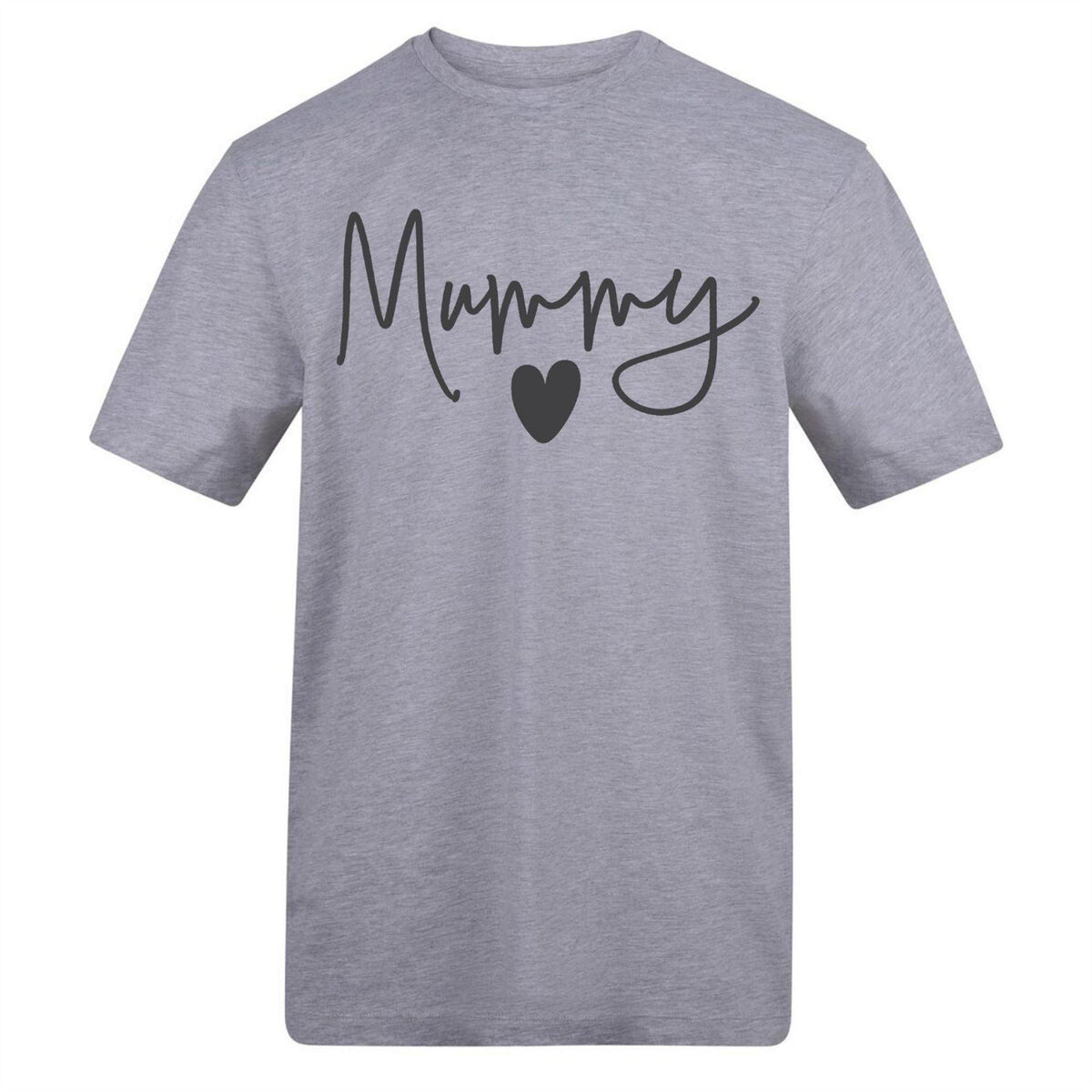 Grey - Front - AWD Womens-Ladies Mummy Heart T-Shirt