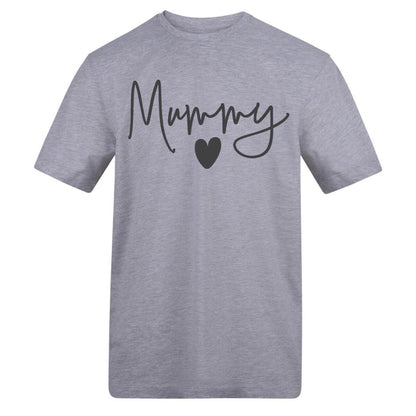 Grey - Front - AWD Womens-Ladies Mummy Heart T-Shirt