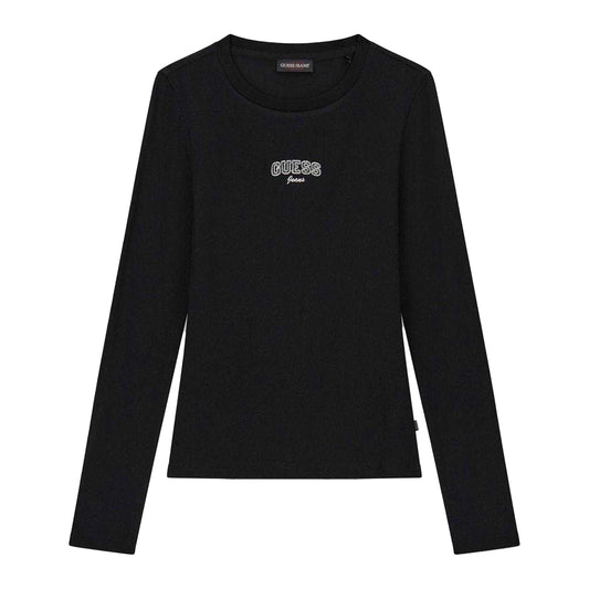 Shoreline - Front - Guess Womens-Ladies Logo Long-Sleeved T-Shirt