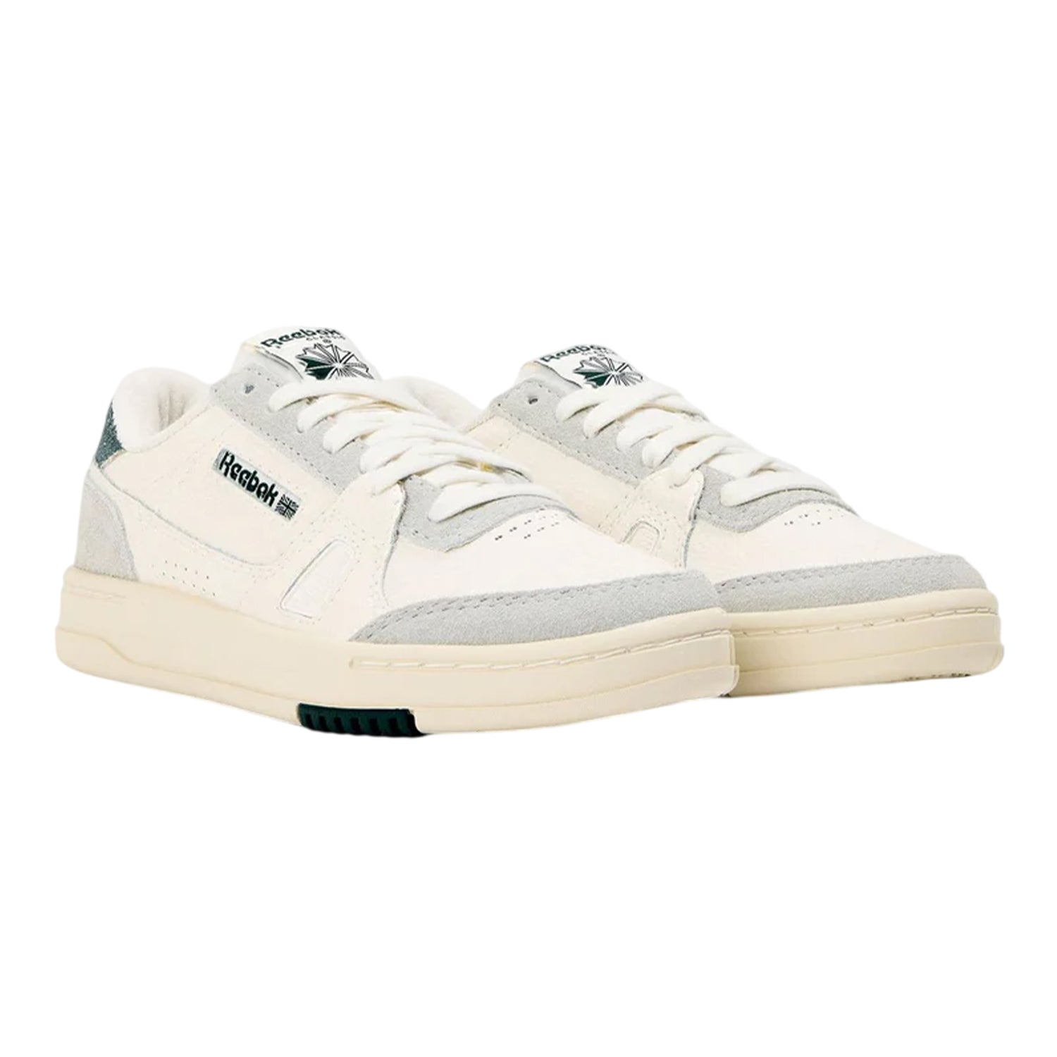 Chalk-Grey - Back - Reebok Childrens-Kids Leather Low Court Trainers