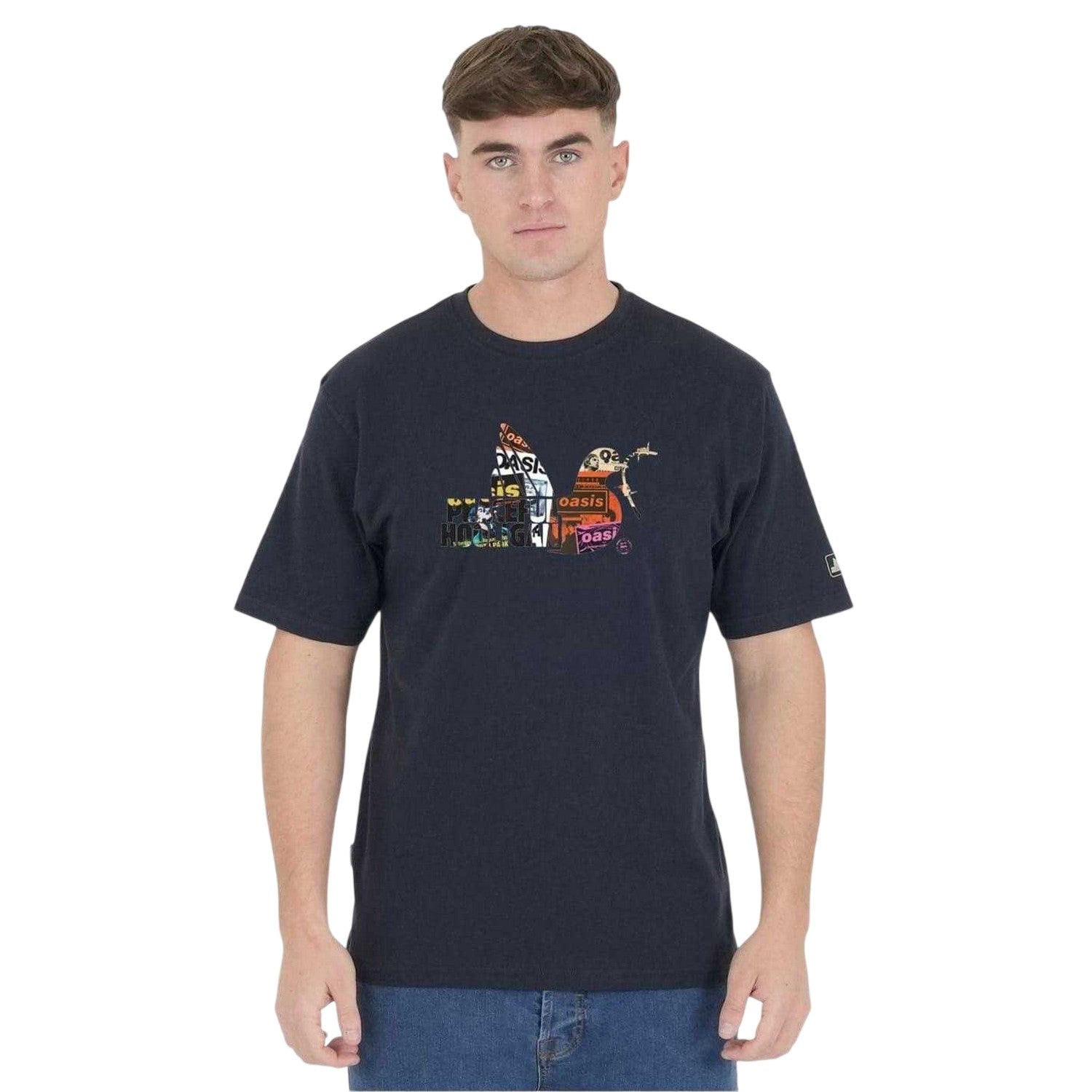 Navy - Front - Peaceful Hooligan Mens Poster T-Shirt