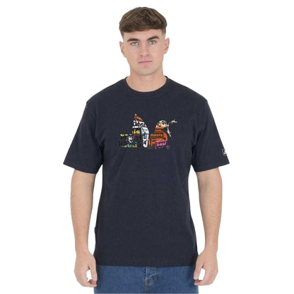 Navy - Front - Peaceful Hooligan Mens Poster T-Shirt