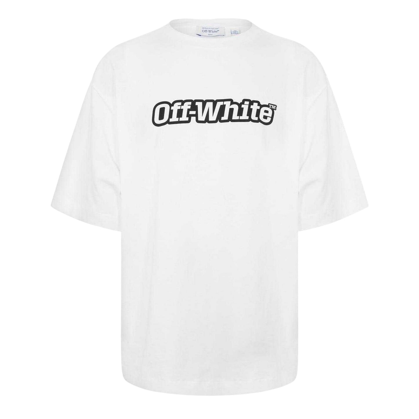 White-Black - Front - Off White Mens Outline Skate T-Shirt