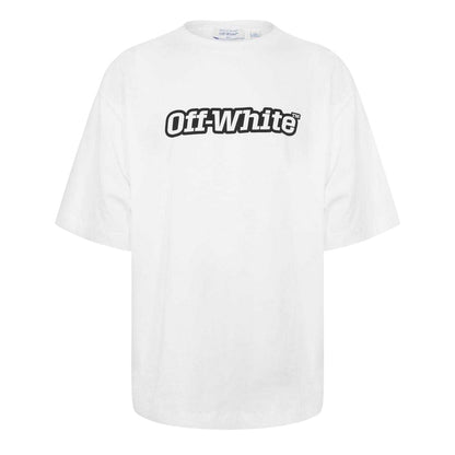 White-Black - Front - Off White Mens Outline Skate T-Shirt