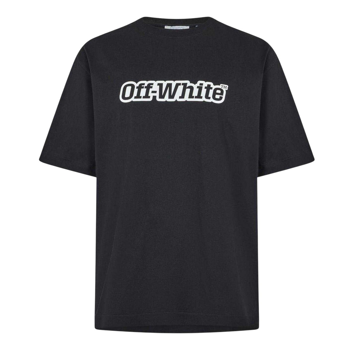 Black-White - Front - Off White Mens Outline Skate T-Shirt
