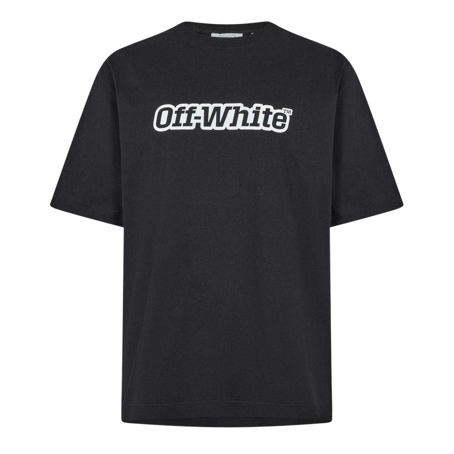 Black-White - Front - Off White Mens Outline Skate T-Shirt