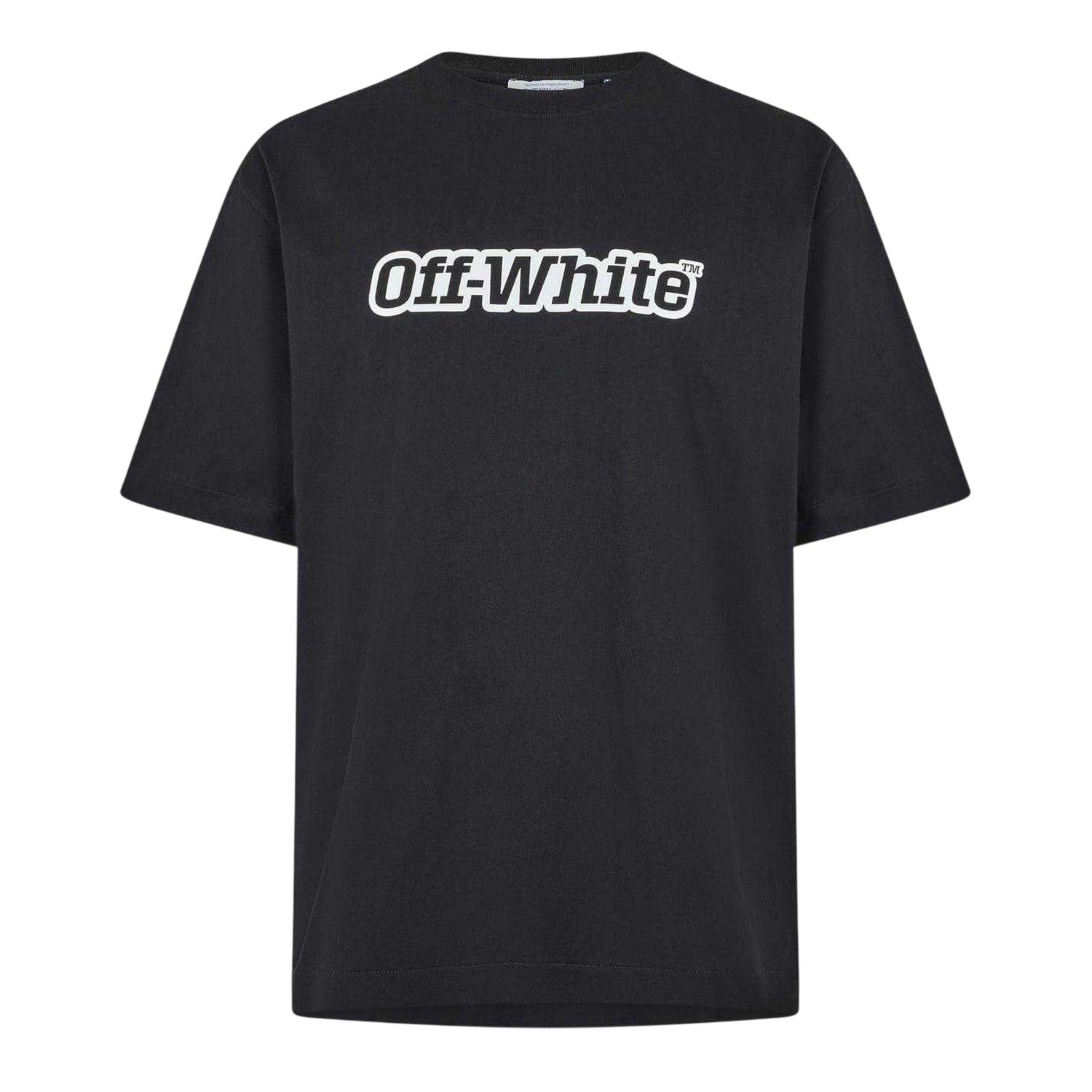 Black-White - Front - Off White Mens Outline Skate T-Shirt