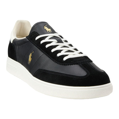 Black - Back - Ralph Lauren Mens Bedford Leather Trainers