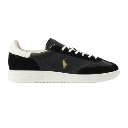 Black - Front - Ralph Lauren Mens Bedford Leather Trainers