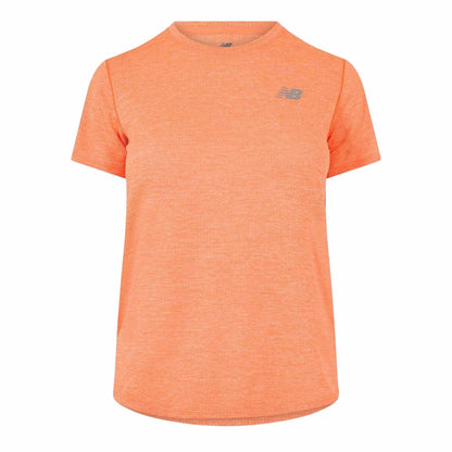 Orange - Front - New Balance Womens-Ladies Logo Short-Sleeved Athletic T-Shirt