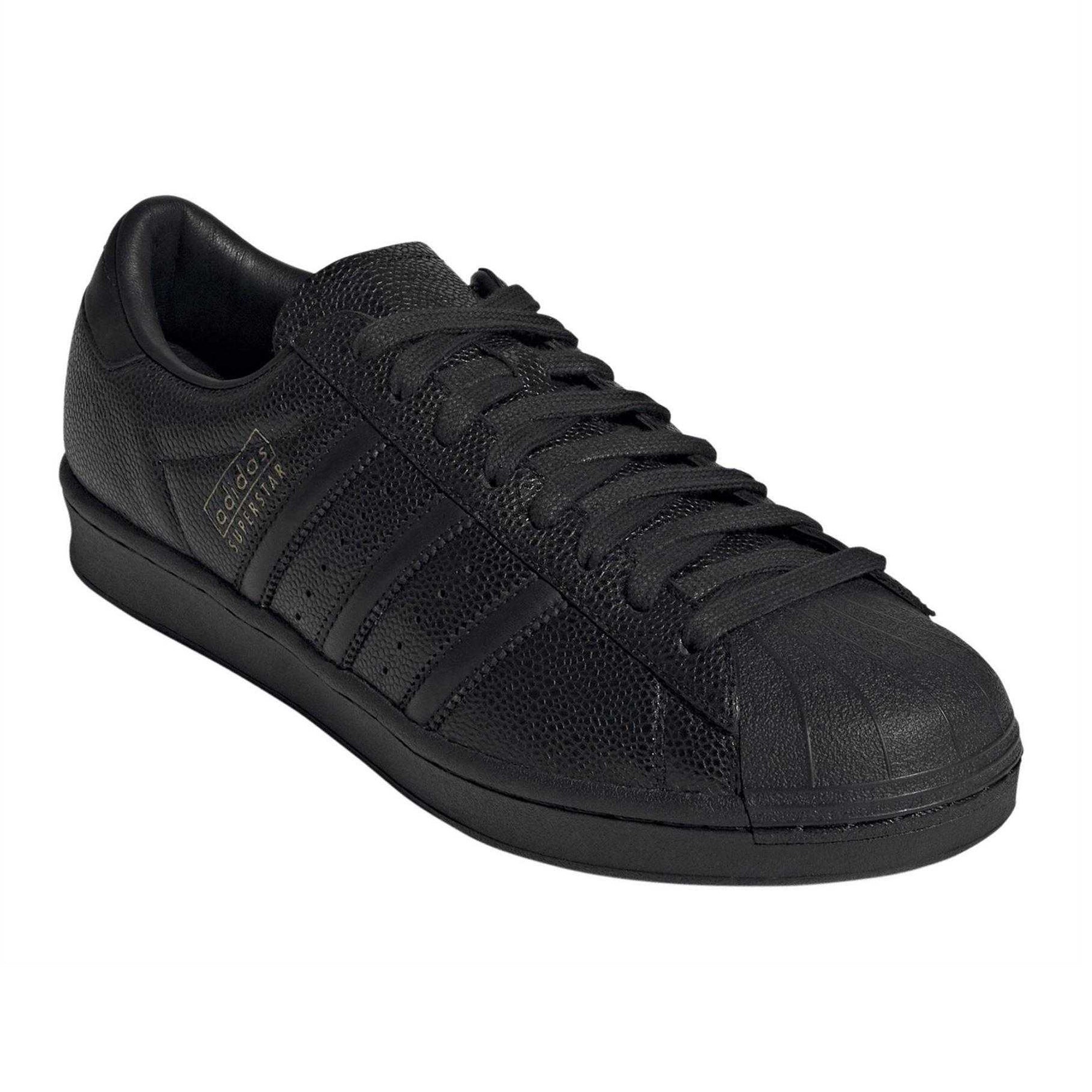 Black - Lifestyle - Adidas Unisex Adult Superstar Leather Flat Trainers