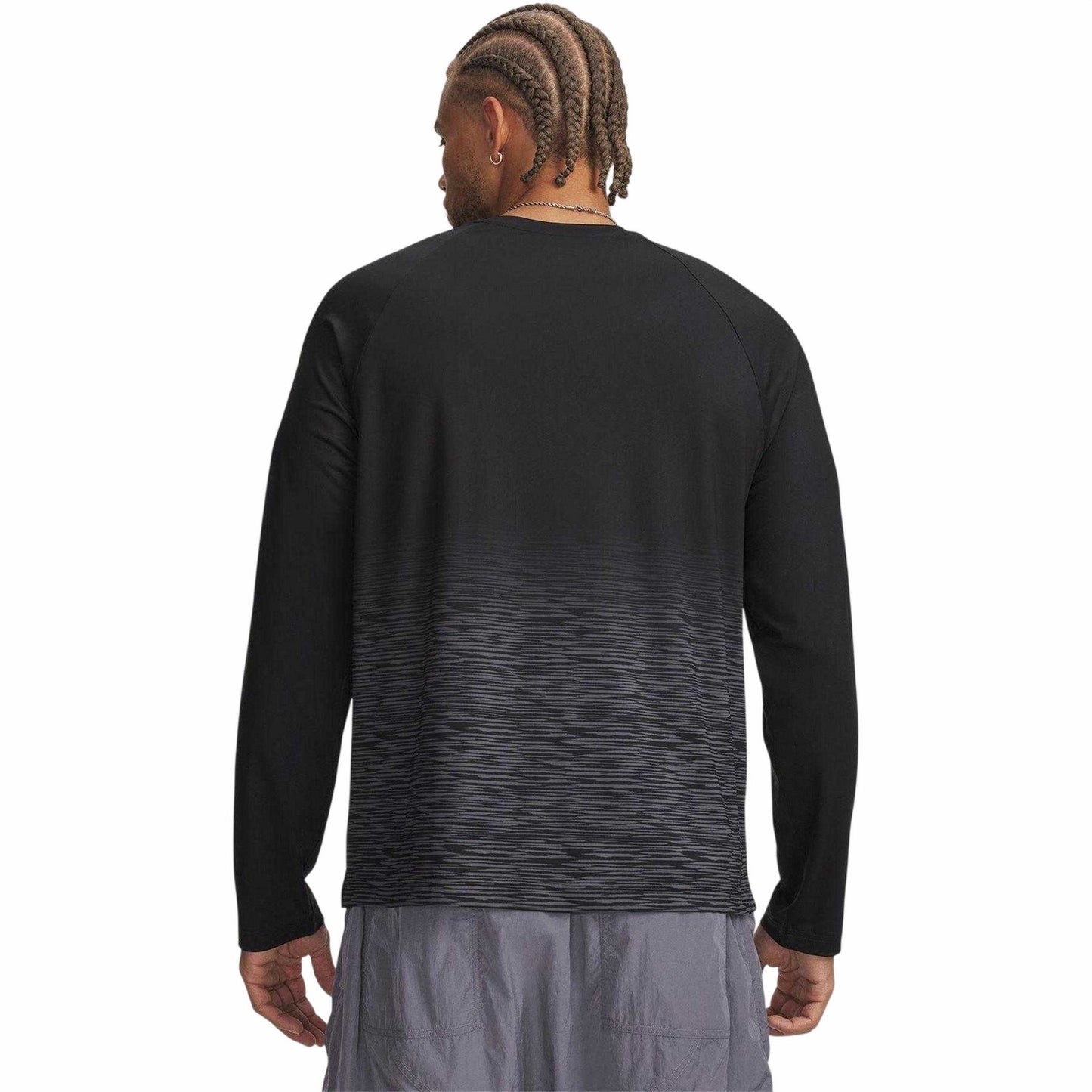 Black-Grey - Back - Under Armour Mens Hoops Long-Sleeved T-Shirt