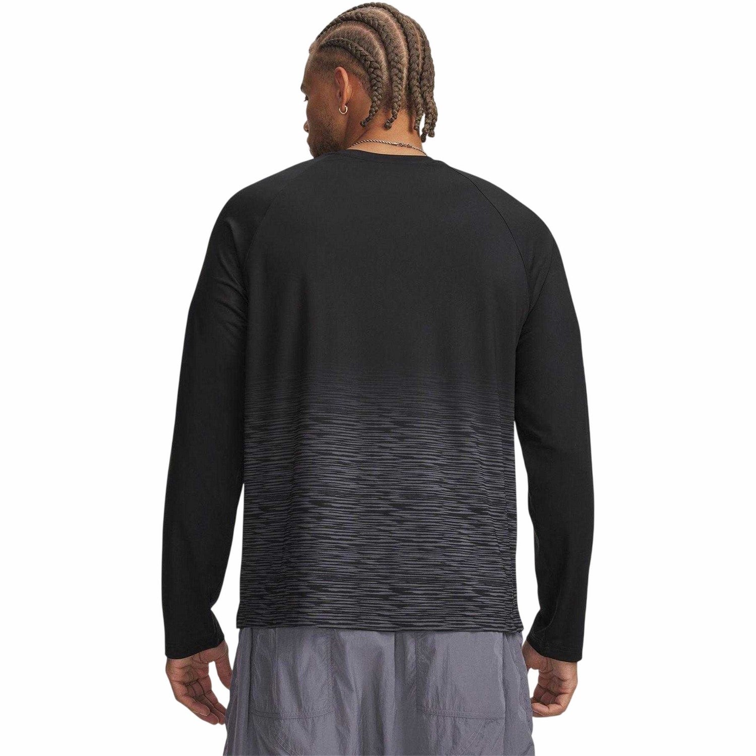 Black-Grey - Back - Under Armour Mens Hoops Long-Sleeved T-Shirt