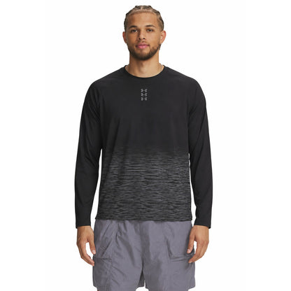 Black-Grey - Front - Under Armour Mens Hoops Long-Sleeved T-Shirt