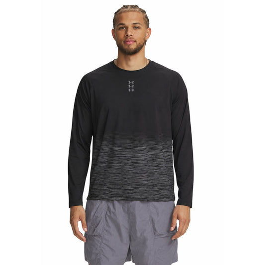 Black-Grey - Front - Under Armour Mens Hoops Long-Sleeved T-Shirt