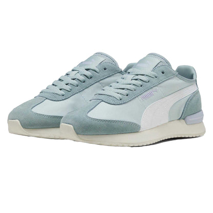 Blue-White - Close up - Puma Unisex Adult R78 Wind Leather Trainers