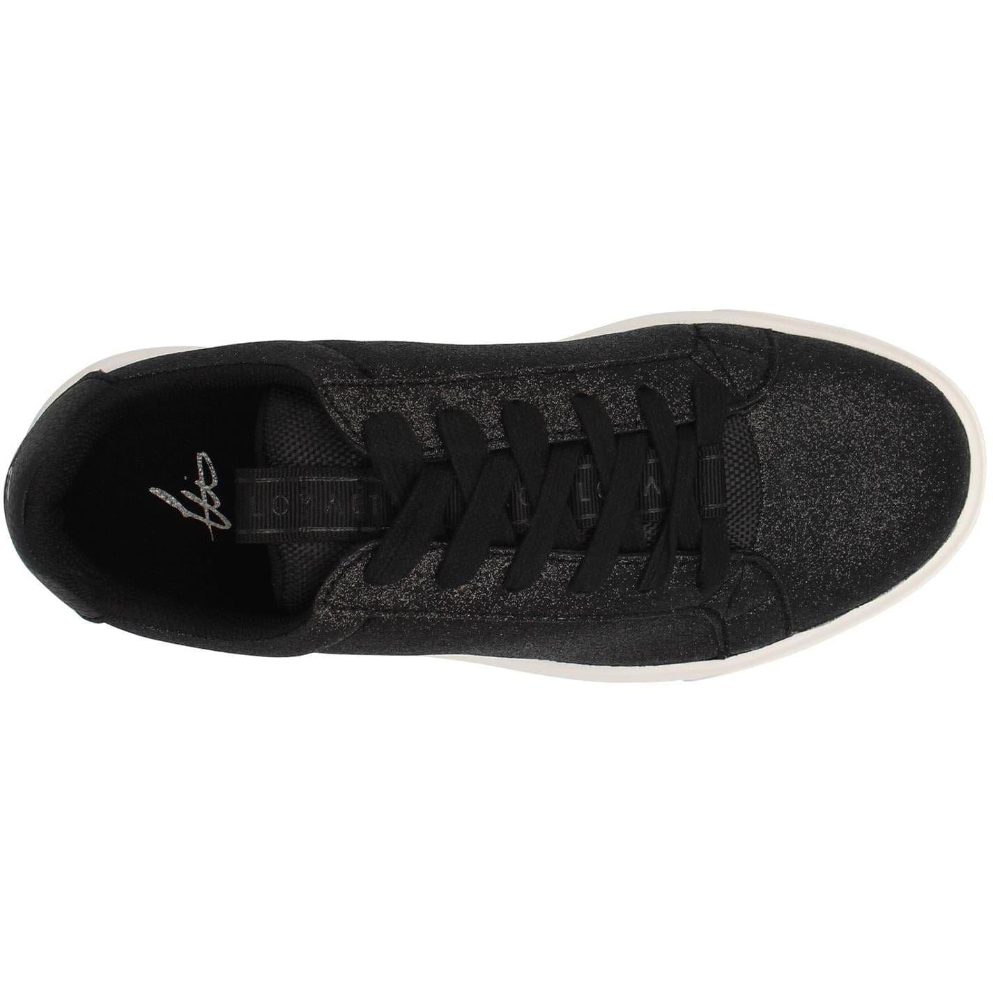 Glitter Black - Side - Loyalti Womens-Ladies Firenze Glitter Chunky Sole Trainers