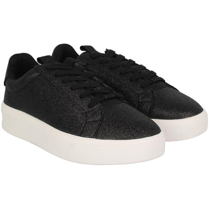 Glitter Black - Pack Shot - Loyalti Womens-Ladies Firenze Glitter Chunky Sole Trainers