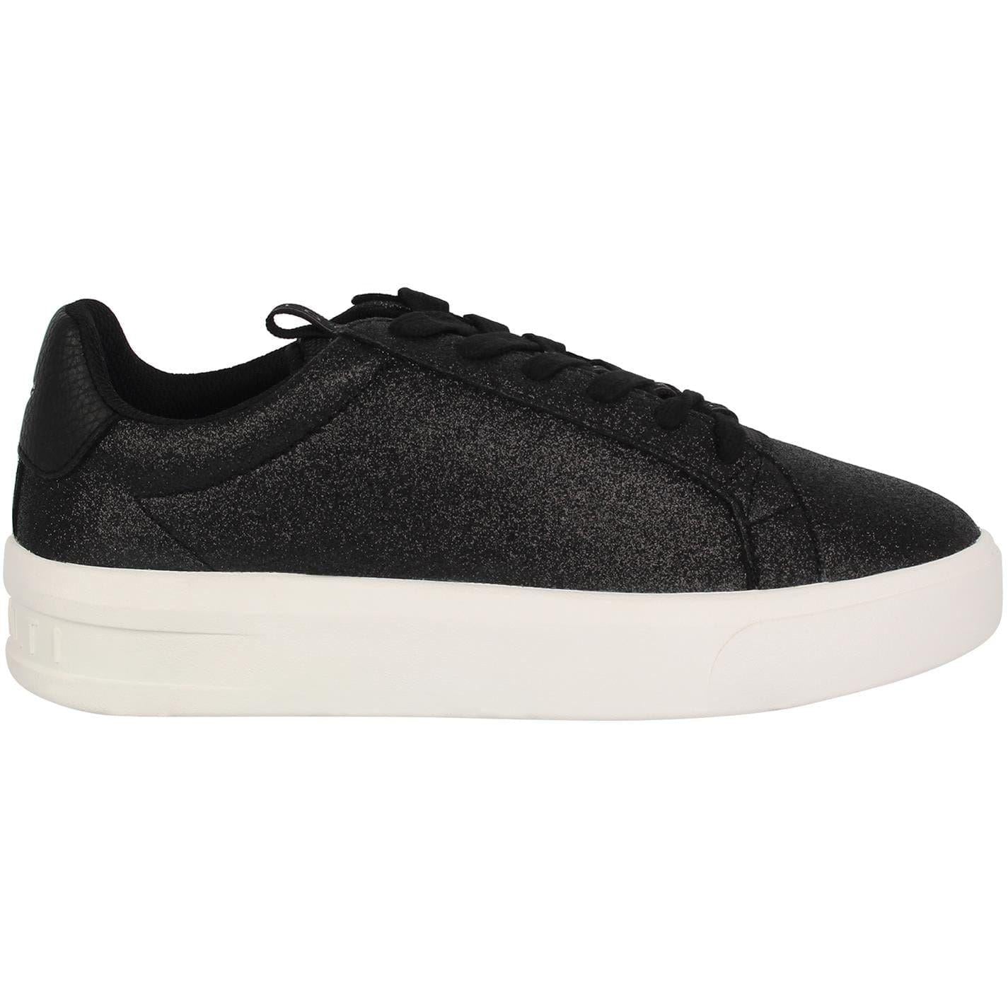 Glitter Black - Front - Loyalti Womens-Ladies Firenze Glitter Chunky Sole Trainers