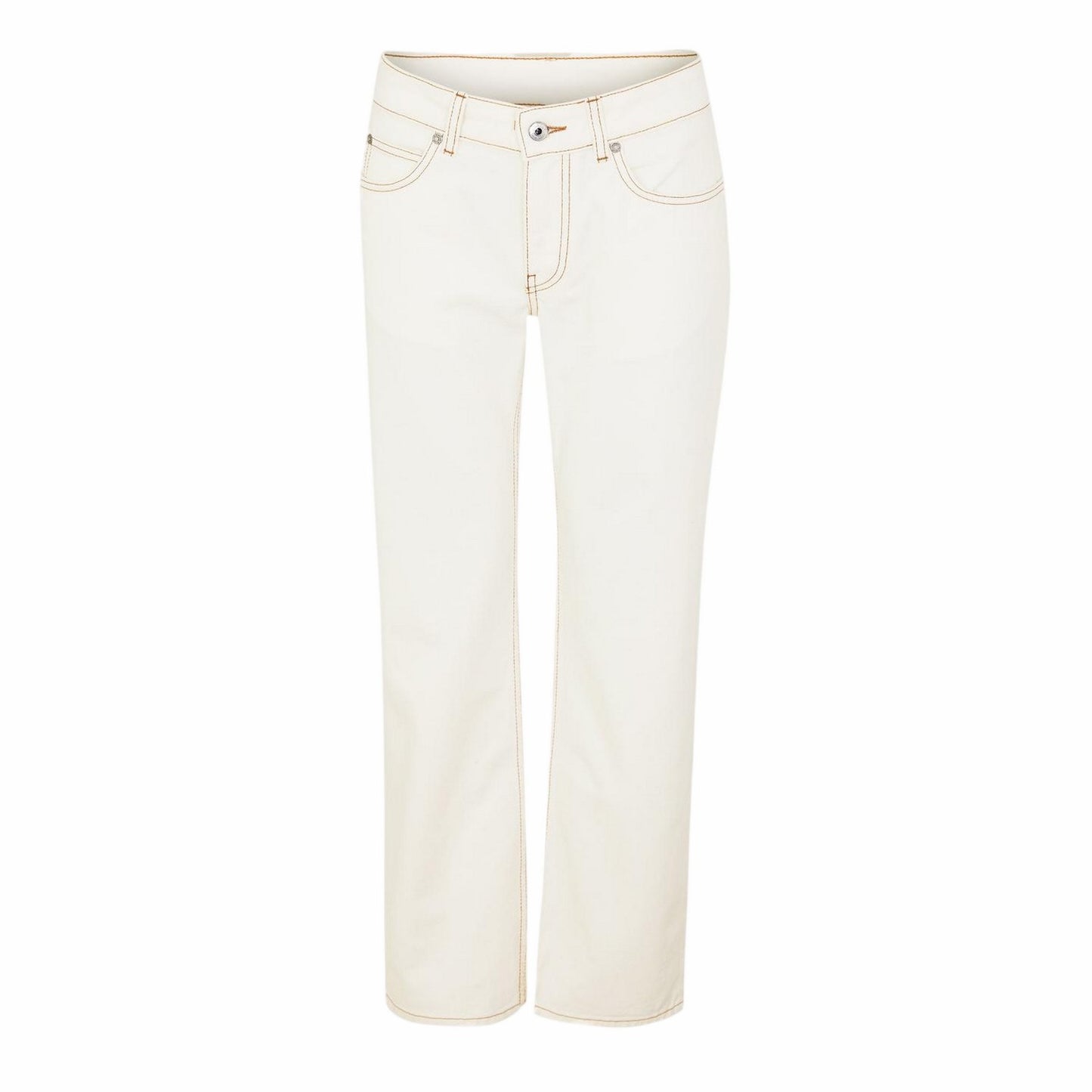 Vintage White - Front - Off White Womens-Ladies 90s Denim Jeans