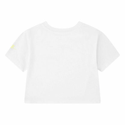 White - Back - Nike Girls Floral Boxy Crop Top
