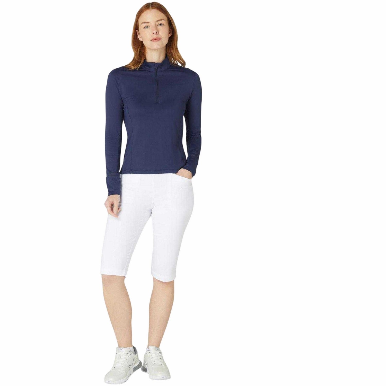 Peacoat - Side - Callaway Womens-Ladies Regular Long-Sleeved Golf Top