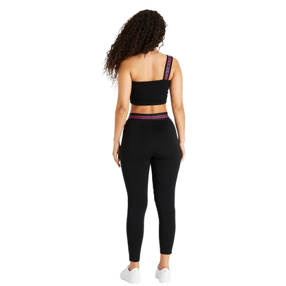 Black - Back - SikSilk Womens-Ladies Cropped One Shoulder Bralette