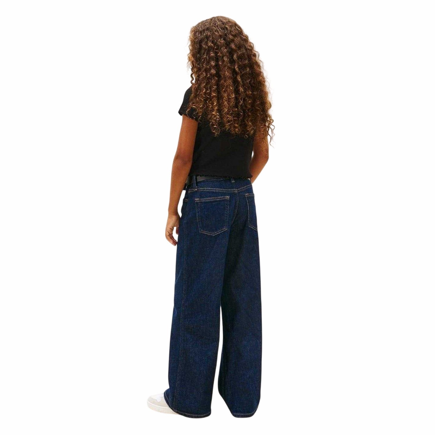 Black - Back - Tommy Hilfiger Girls Essential Ribbed Crop Top