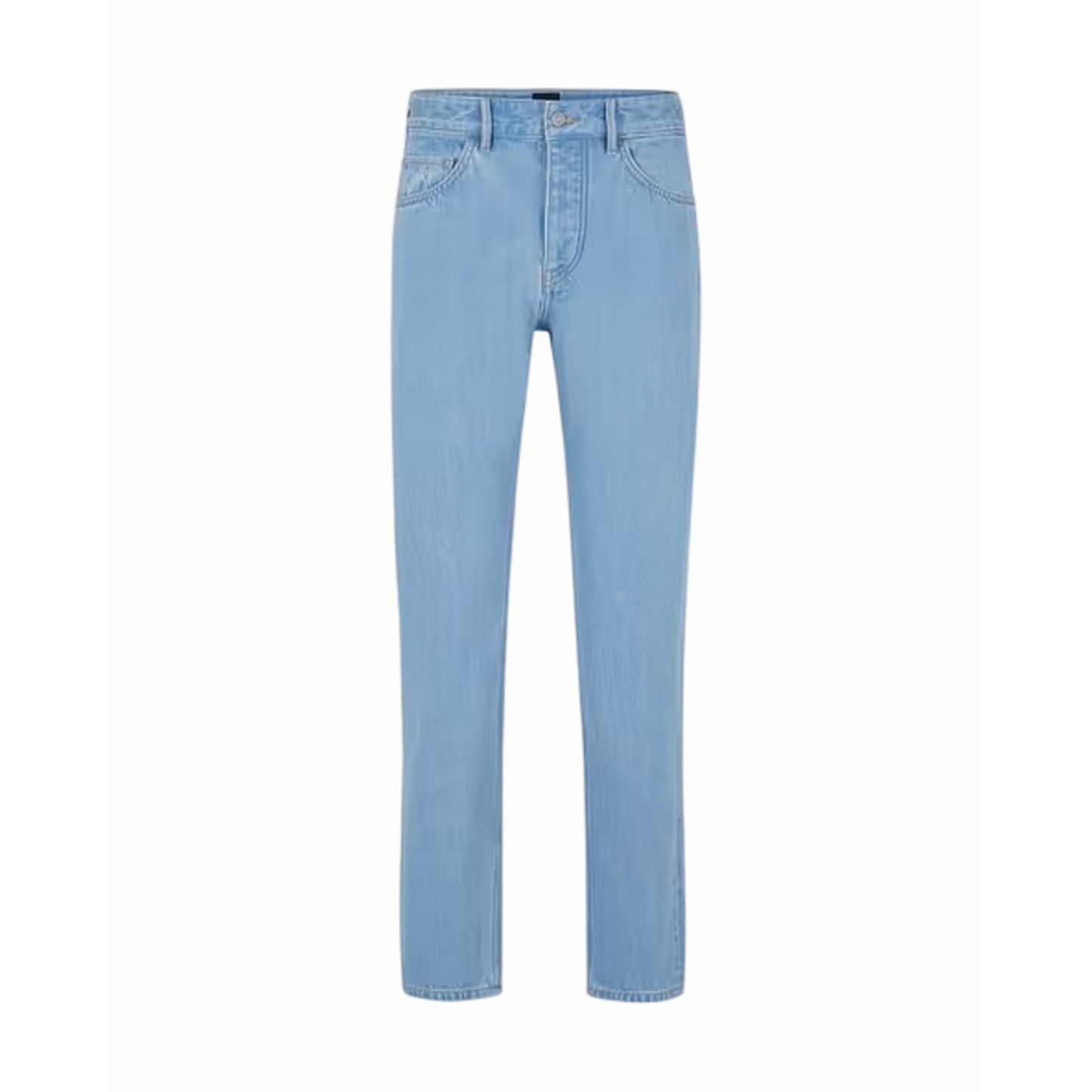 Pastel Blue - Front - Boss Mens Denim 5 Pockets Straight Jeans