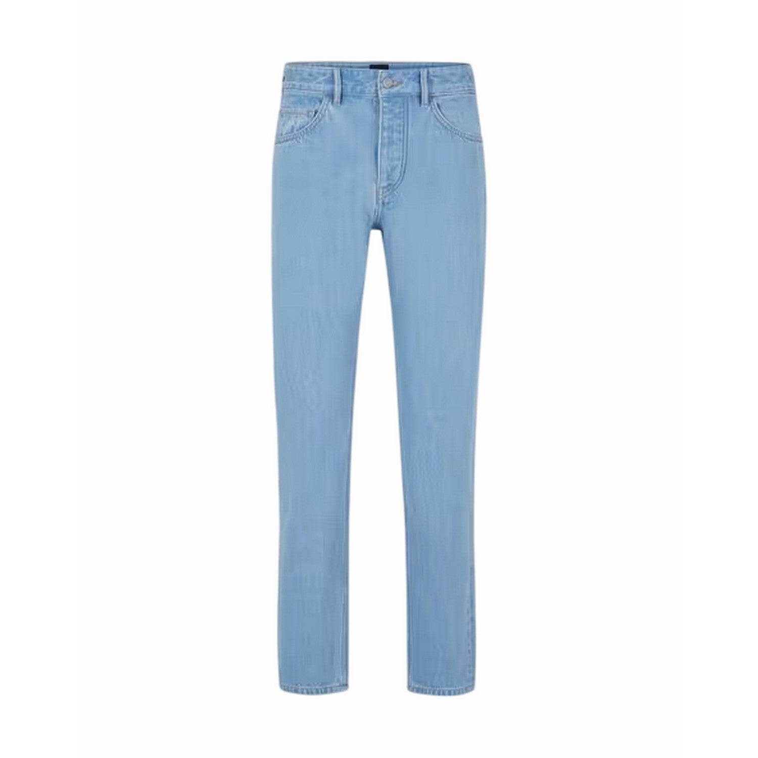 Pastel Blue - Front - Boss Mens Denim 5 Pockets Straight Jeans